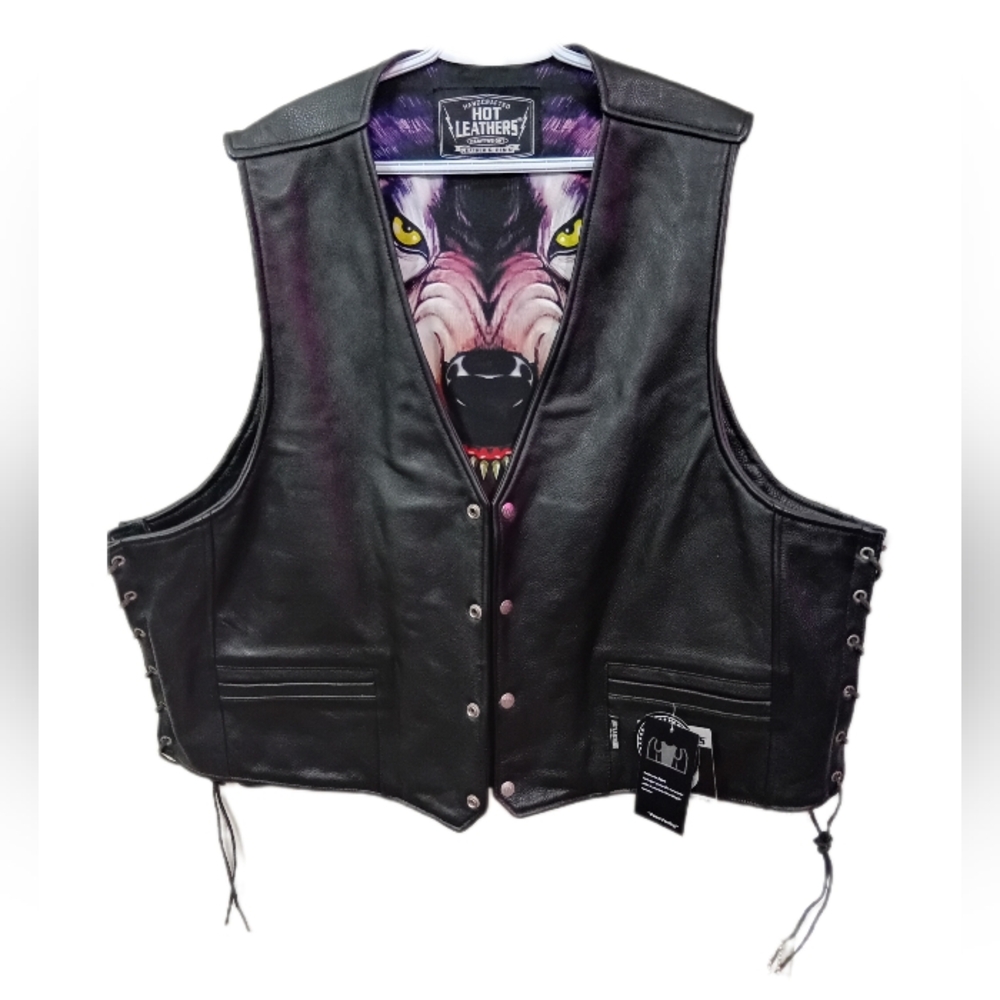 Hot Leathers Black Leather Vest